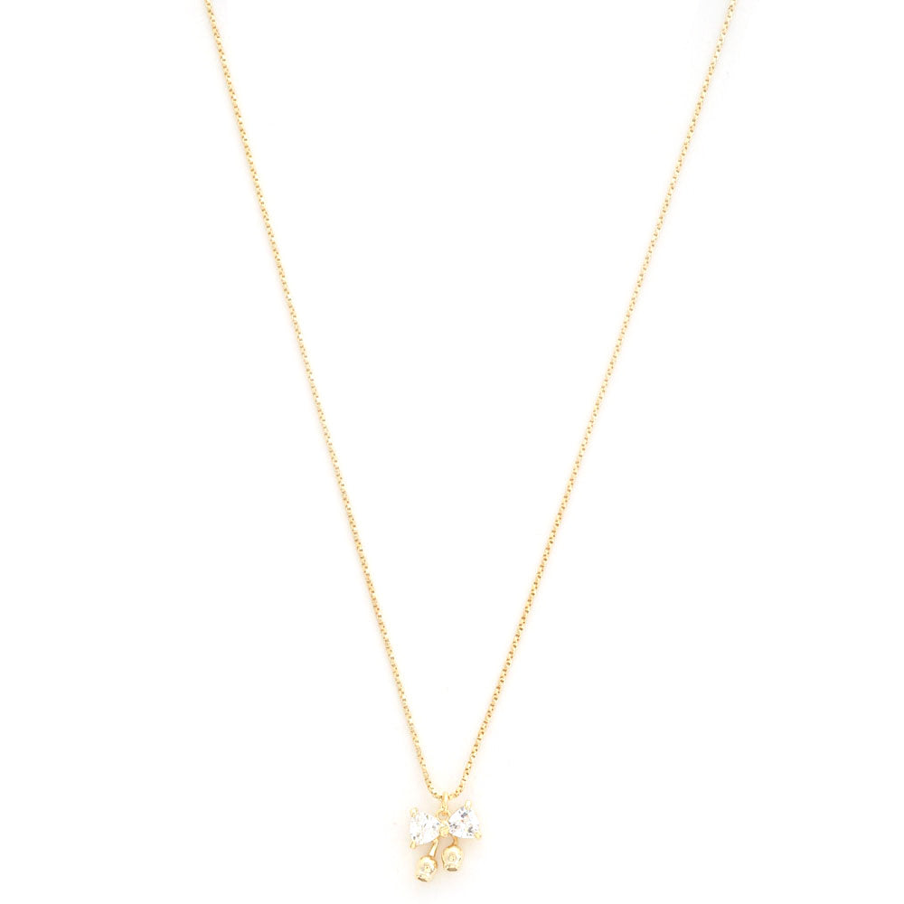 Crystal Bow Gold Dipped Necklace