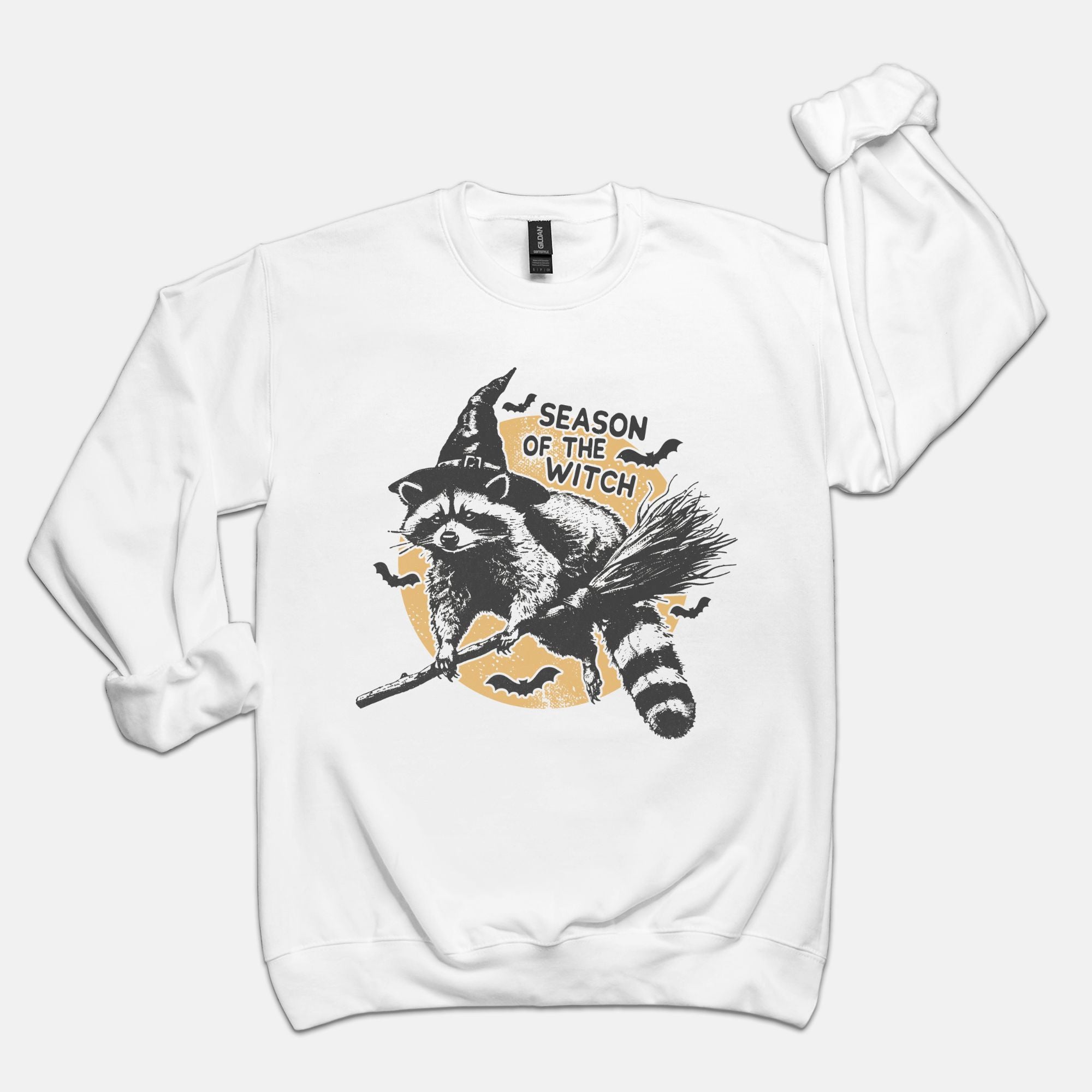 Season Of The Witch Racoon Crew Halloween Sweatshirt