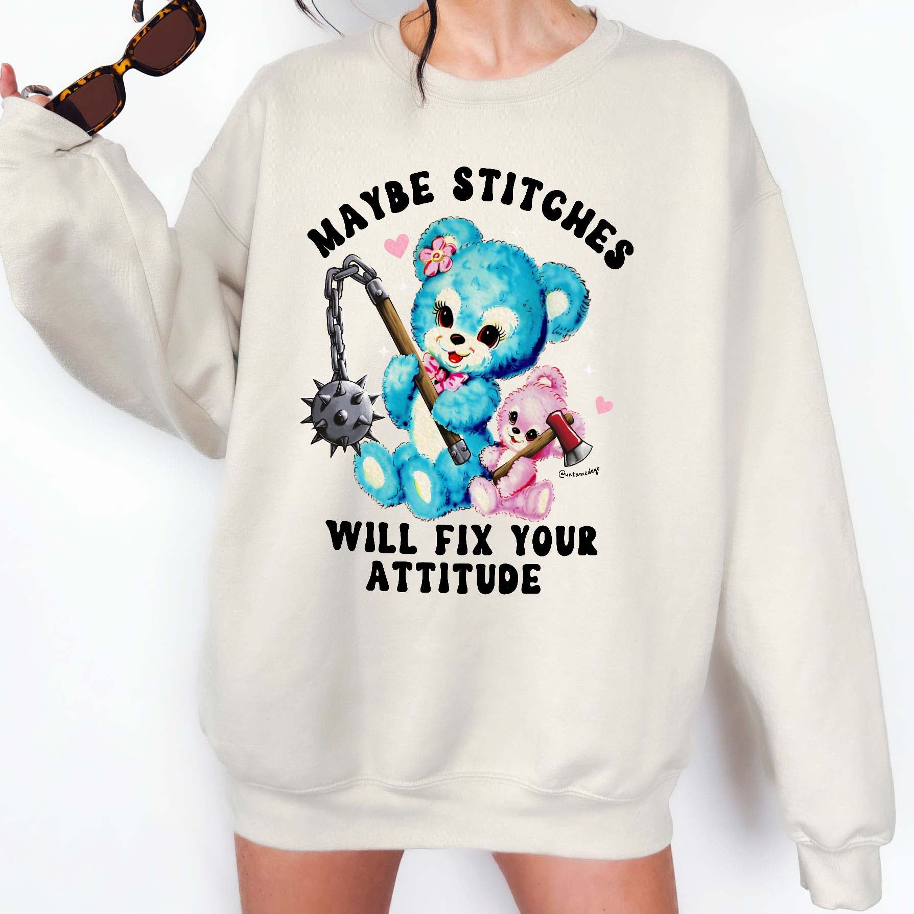 Maybe Stitches Will Fix Your Attitude Crew Exclusive Sweatshirt