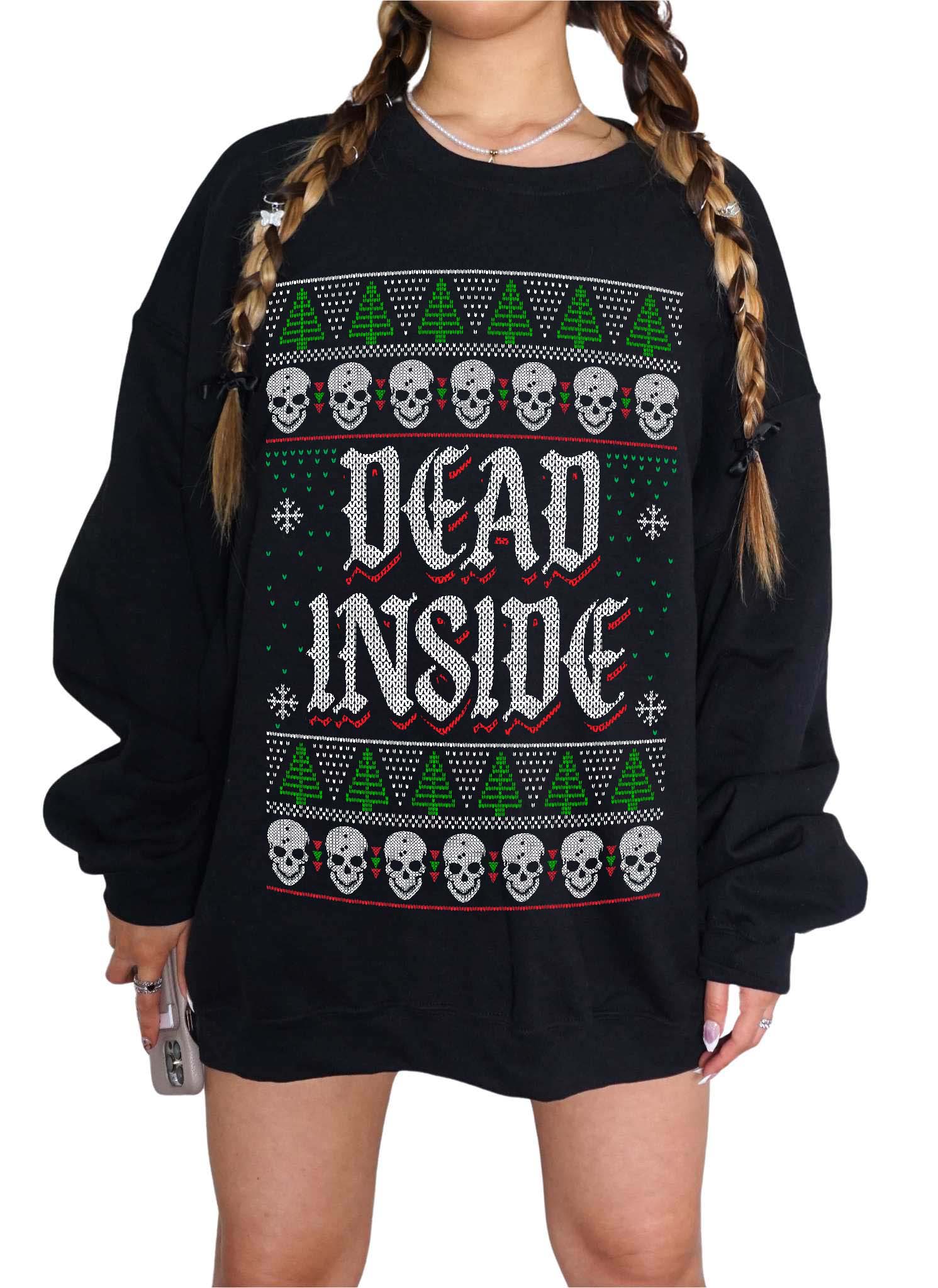 Dead Inside Sweatshirt | gift christmas sweater,ugly christmas sweater,funny ugly christmas hotsell sweater,holiday sweater,christmas vintage,xmas