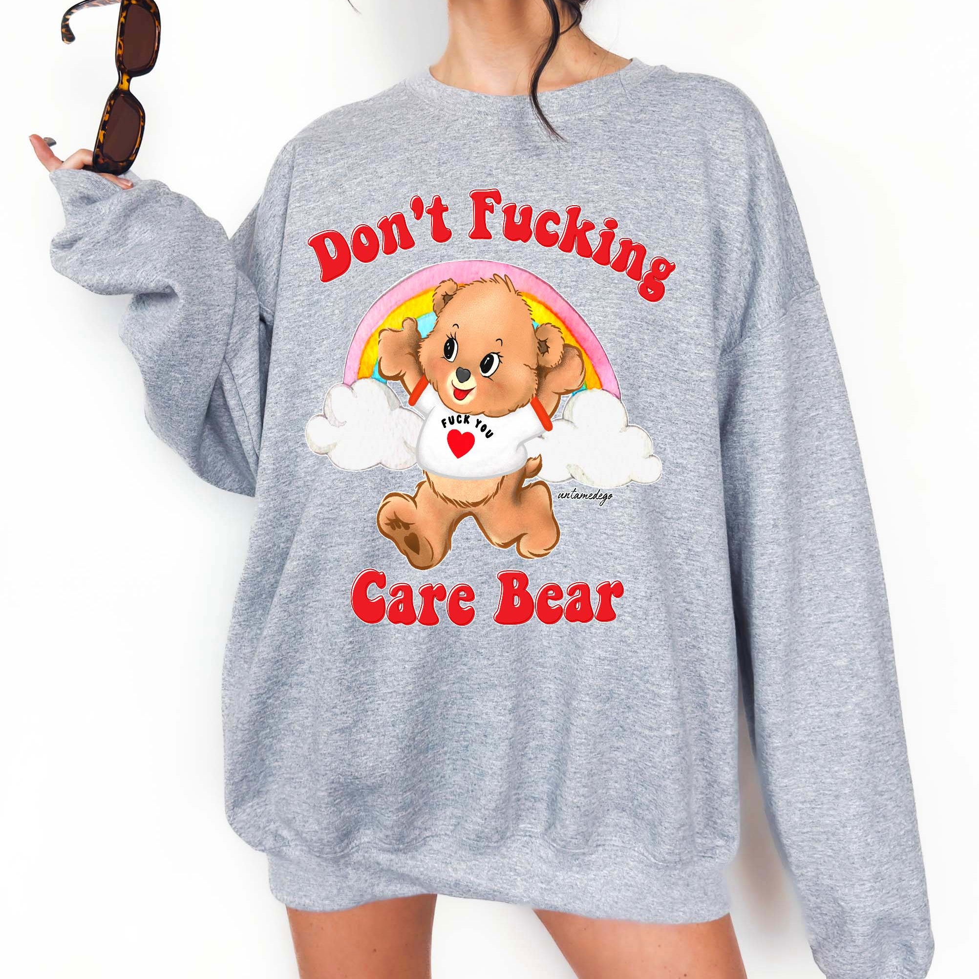 Don't Fucking Care Bear Crew Sweatshirt