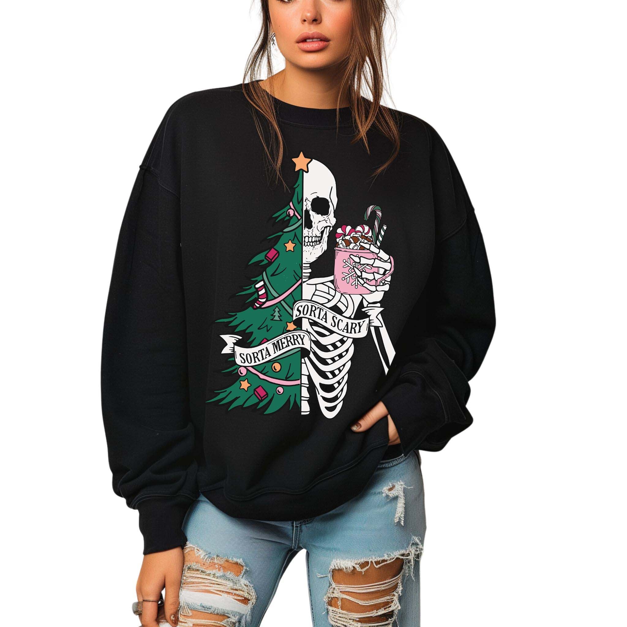 Sorta Merry Sorta Scary Christmas Crew Sweatshirt