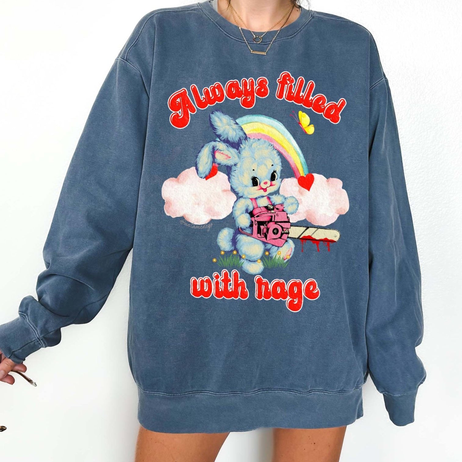 Always Filled With Rage Bunny Crew Sweatshirt - UntamedEgo LLC.