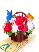 Flower Basket Pop Up Greeting Card - UntamedEgo LLC.