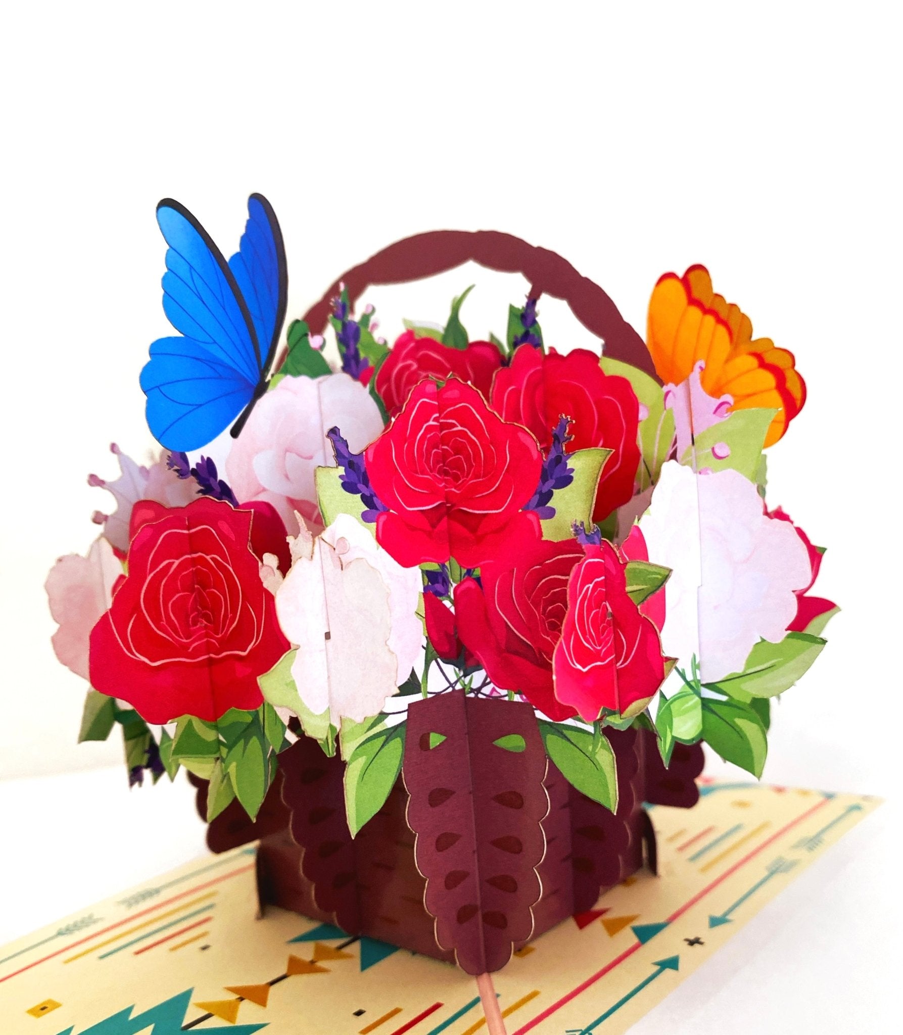 Flower Basket Pop Up Greeting Card - UntamedEgo LLC.