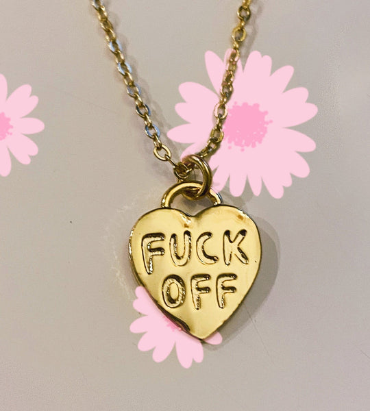 Fuck Off 18k Gold Plated Necklace