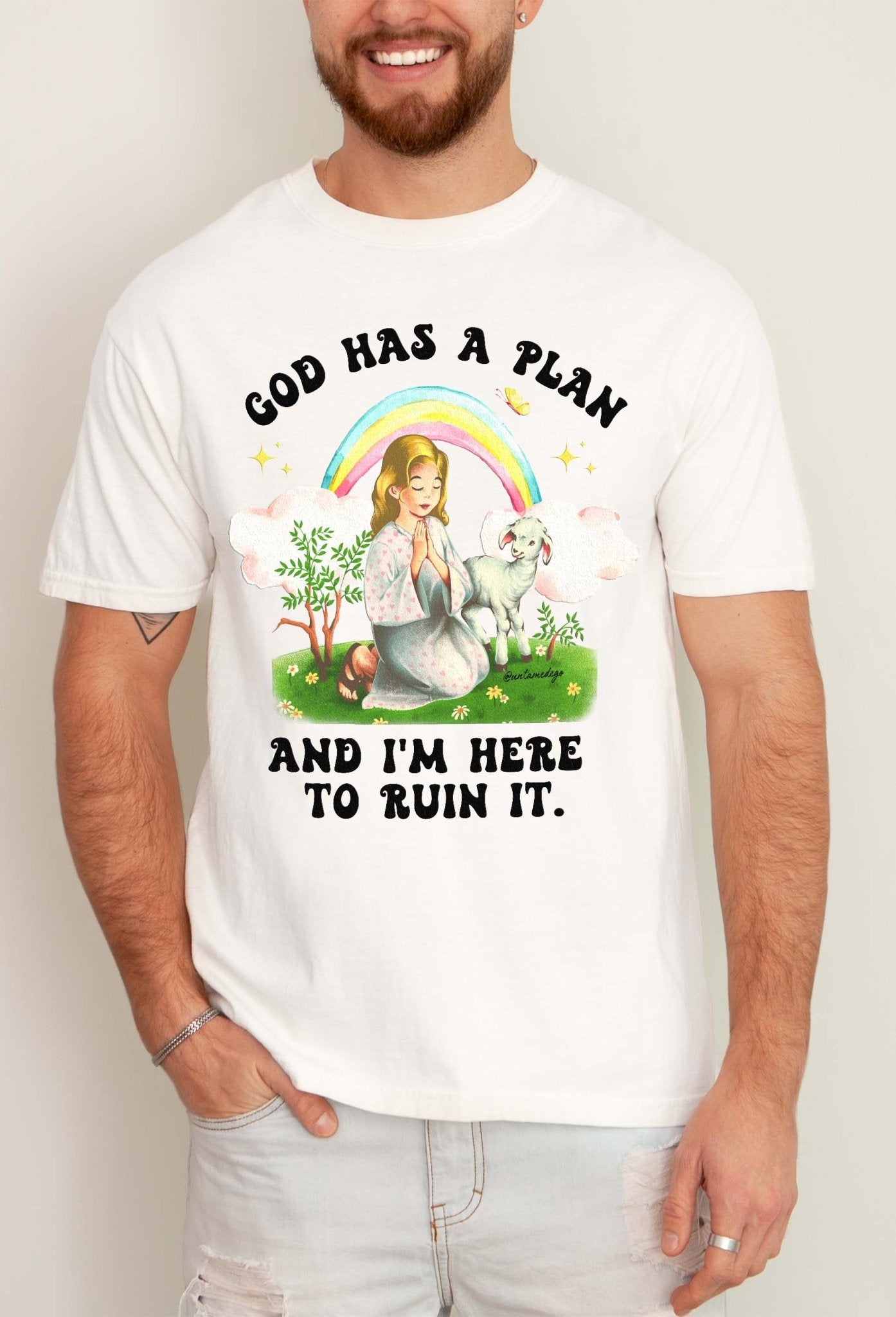 God Has A Plan And I'm Here To Ruin It Mens Tee - UntamedEgo LLC.