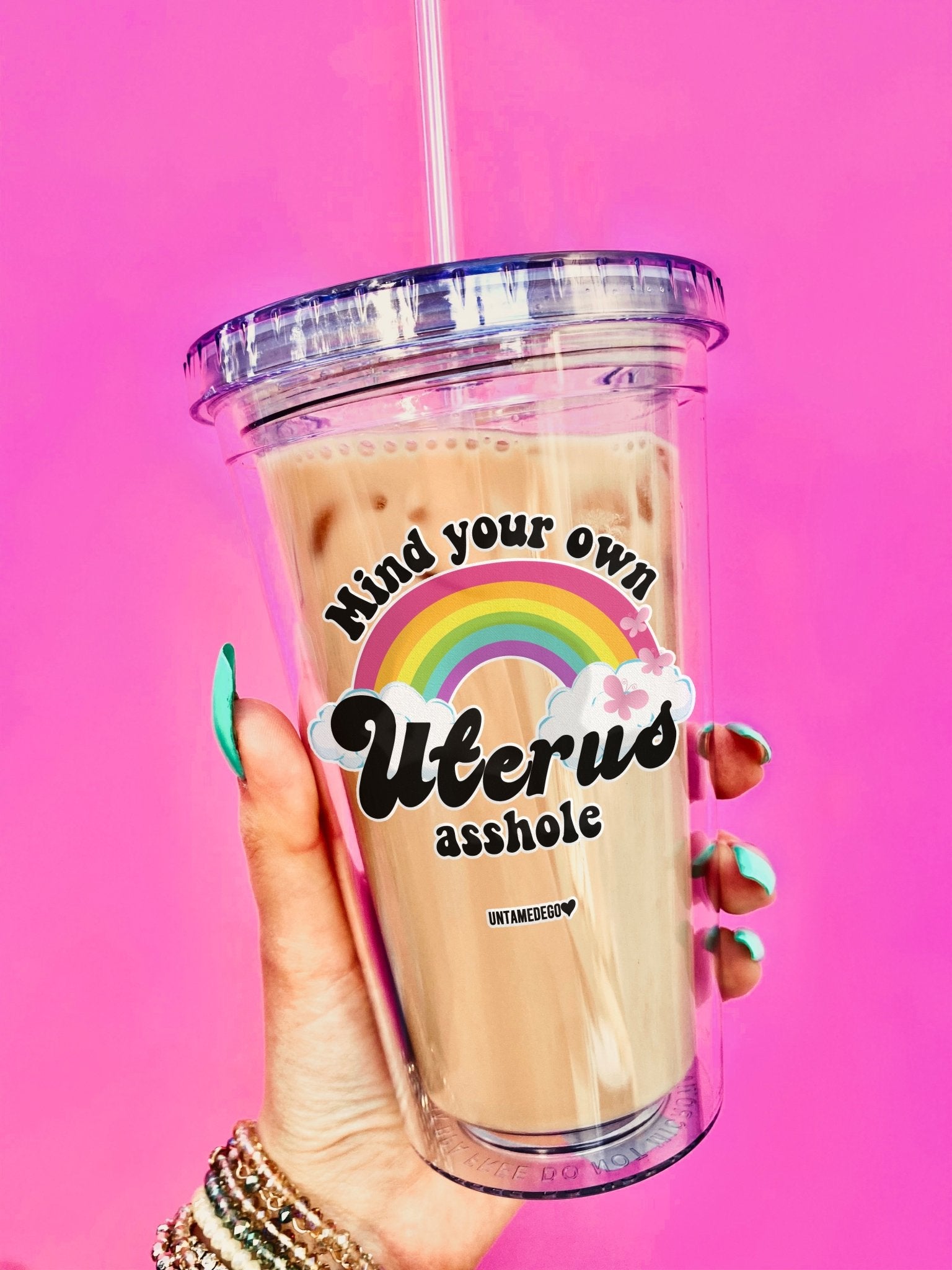 Mind Your Own Uterus Acrylic Tumbler - UntamedEgo LLC.