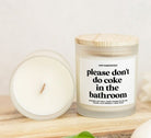 Please don't Do Coke In The Bathroom Frosted Glass Jar Candle - UntamedEgo LLC.