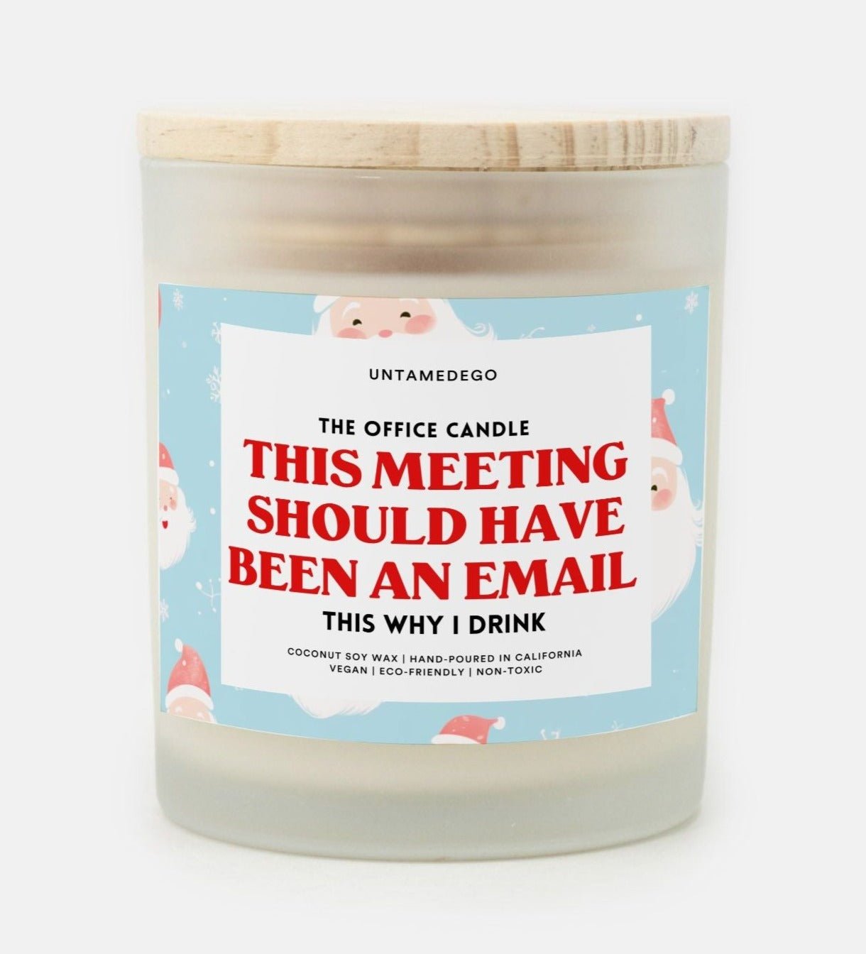 This Meeting Should Have Been An Email Frosted Glass Jar Christmas Candle - UntamedEgo LLC.